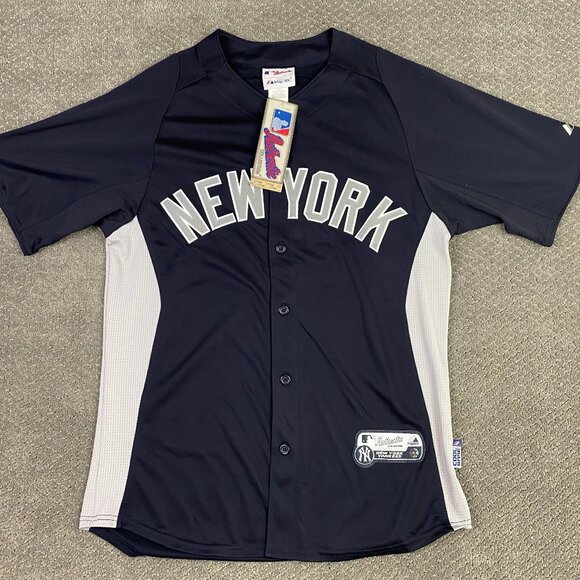 New York Yankees Baseball Jersey Men's Medium Majestic Cool Base Authentic Black - Picture 1 of 14